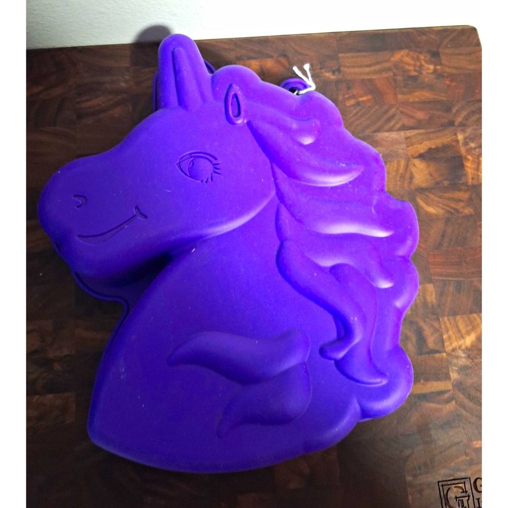 Purple Silicone Unicorn Baking Mold, Non-Stick Easy Clean, Dishwasher Safe